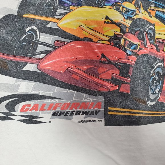 VINTAGE Toyota The 500‎ 1999 Men T-shirt 2XL White California Speedway READ - Picture 4 of 15